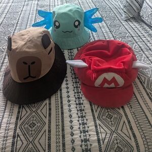 Set of Three Fun Bucket Hats